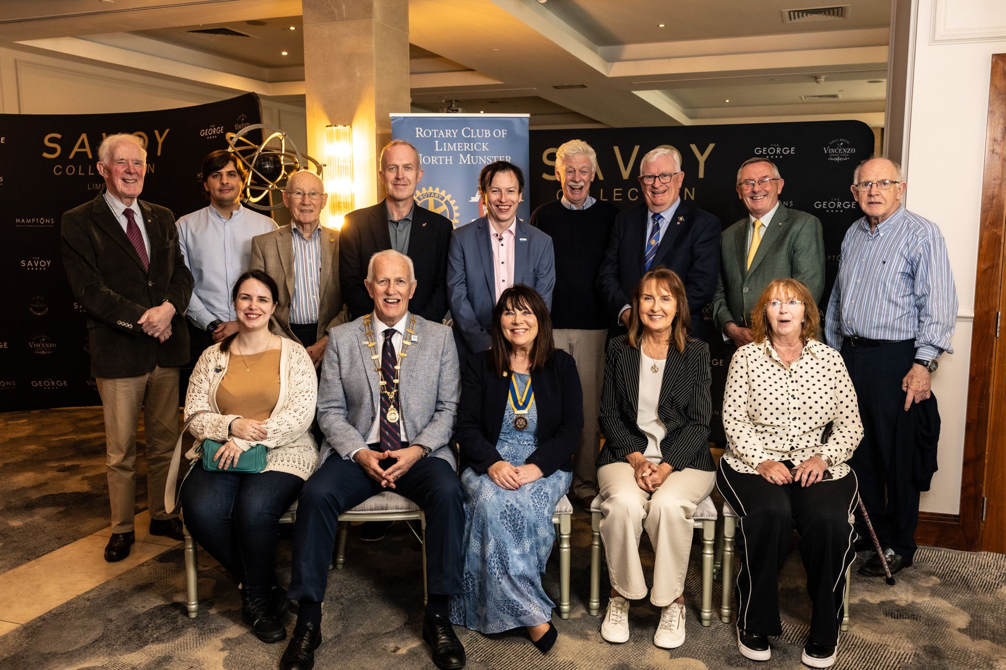 Members of Limerick North Munster Rotary together at The Savoy Hotel